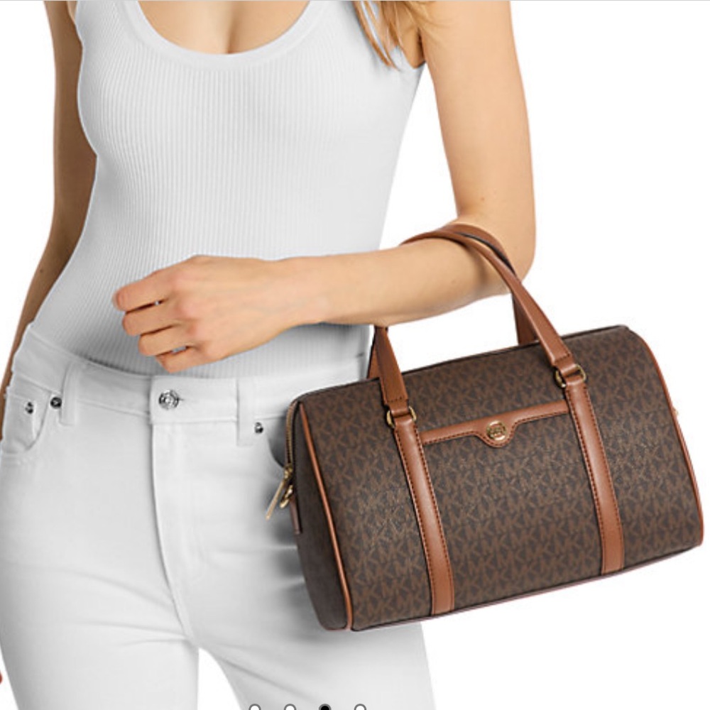 NWT Michael Kors Medium Logo Duffel Satchel - Picture 12 of 14